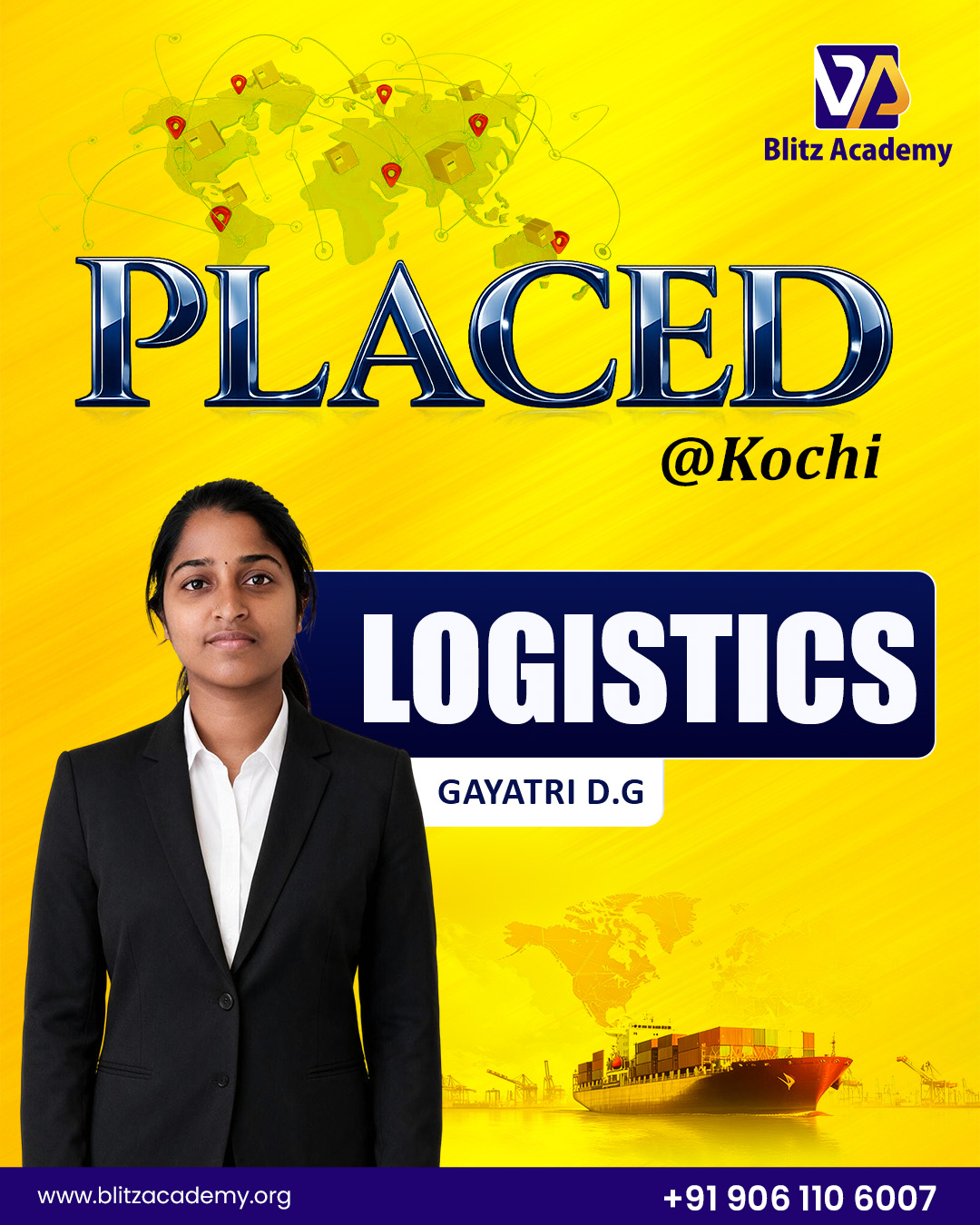 Gayatri D G, placed as Logistics (Kochi)
